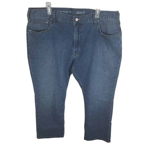Carhartt Men's 40 x 28 Medium Wash Relaxed Fit Work Stretch Denim Jeans - Picture 1 of 6